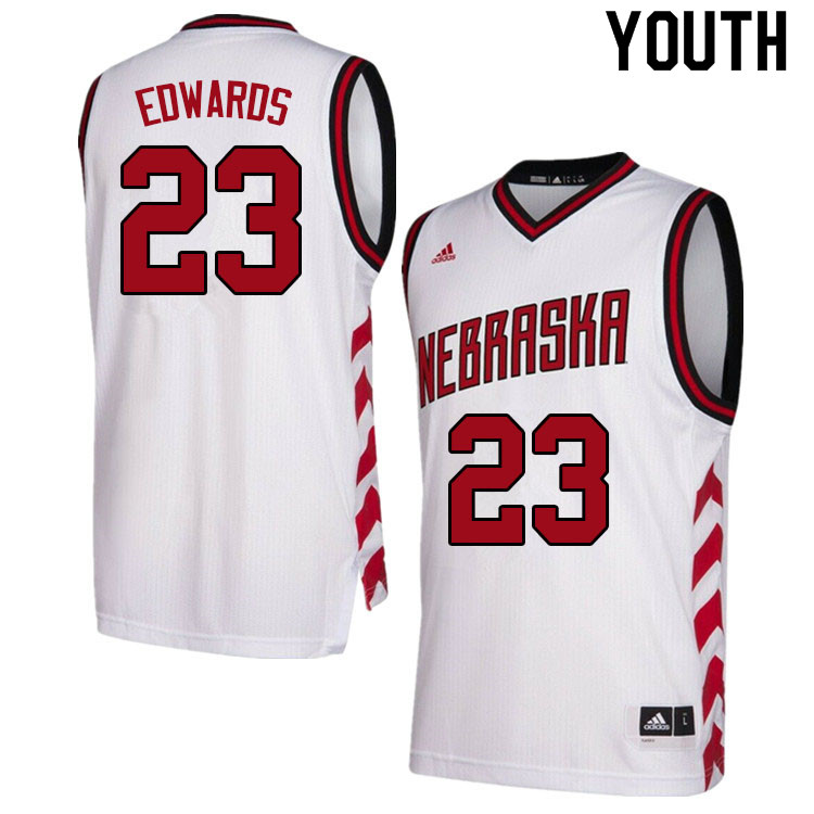 Youth #23 Keon Edwards Nebraska Cornhuskers College Basketball Jerseys Sale-Hardwood